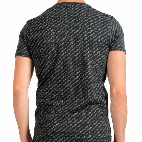 Philipp Plein Men's Black Short Sleeve Logo Print Crewneck T-Shirt - Picture 3 of 9